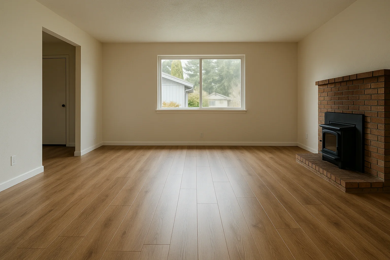 New luxury vinyl plank flooring in a Corvallis home living space